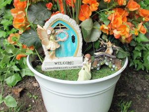 Fairies in a flower pot.
